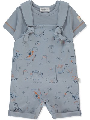 Bebetto Pike Salopet 2li Takım (Dıno) Mavi