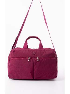 Nemo Bags Gri Seyahat Çantası, Orta Boy, Valiz Askılı Bavul, Klinkır Su Geçirmez Kumaş Spor Çantası, 46X30CM