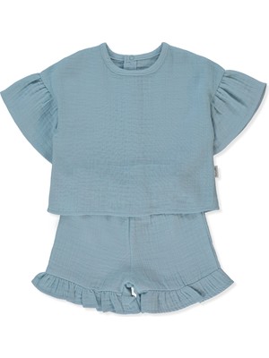 Bebetto Müslin Şort 2li Takım (Pıllowy) Mavi