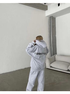 Aesco Nakış Işlemeli Üç Iplik Sweat Takım- Gri