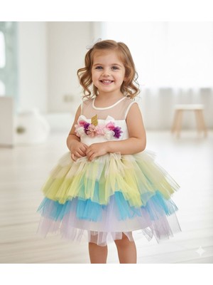 Murat Baby Unicorn Çoçuk Tütü Abiye Elbise