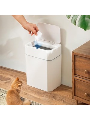 Misda Store 4147 Hareket Sensörlü Sessiz Kapatma Çöp Kutusu Banyo Mutfak Çöp Kovası Kapaklı Banyo Çöp Kovası