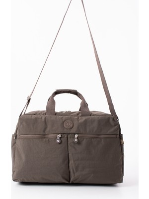 Nemo Bags Gri Seyahat Çantası, Orta Boy, Valiz Askılı Bavul, Klinkır Su Geçirmez Kumaş Spor Çantası, 46X30CM