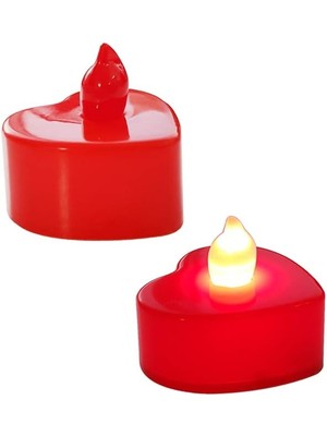 Misda Store Marifetlerim - Kırmızı Kalp Modeli LED Mum 1 Adet