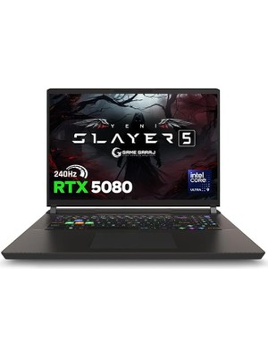 Misda Store Garaj Slayer5 9XL-5080 C3 Intel Ultra 9 275HX 64GB Ram 2tb SSD RTX5080 17" 240Hz Qhd+ Freedos Oyuncu Laptop