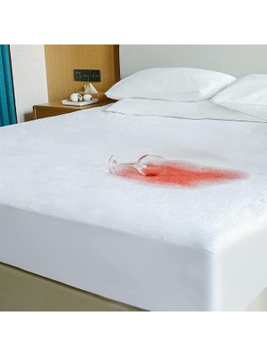 Misda Store HOME%100 Pamuk, Full Kenar Fitted Sıvı Geçirmez,tek, Çift Kişilik Bebek Yatak Koruyucu Çarşaf Alez (Beyaz, 160X200)