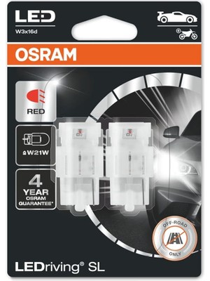 Misda Store T20 Dipsiz Tek Devreli Kırmızı LED Ampul 12V 7505DRP (1 Takım-2 Adet)