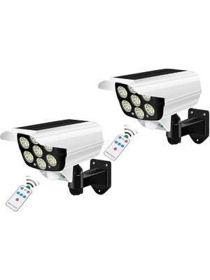 Misda Store Adet Kamera Görünümlü Hareket Sensörlü Uzaktan Kumandalı Solar Bahçe Lambası