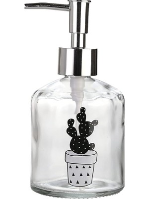 Misda Store Sıvı Sabunluk,kaktüs 2 Desen 300ML 7,6X15,5CM
