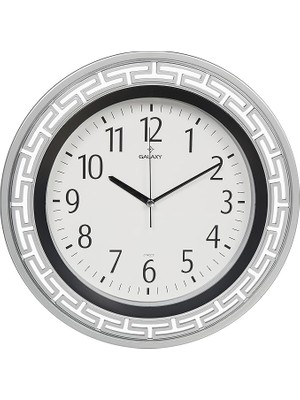 Misda Store Glx-82-G Dekoratif Kasa Sessiz Akar Mineral Cam Duvar Saati, Beyaz, 35 cm