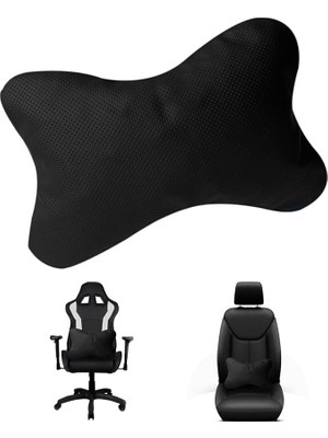 Misda Store 3D Ortopedik Oto Araç Oyuncu Koltuk Bel Destek Yastığı 36X26CM 1 Adet AL4336 Siyah