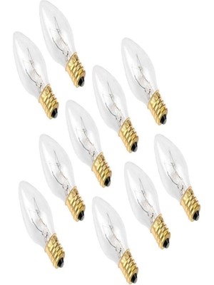 Misda Store 7W Şeffaf Tuz Lambası Ampulu - Gece Lambası (10 Adet) Şeffaf Parfüm Ampul E14 Duy