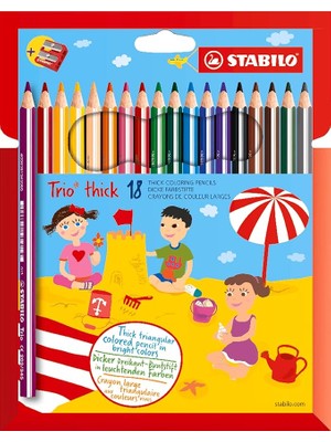 Misda Store Trio Thick - Kuru Boya Kalemi - 18'li Paket - Çeşitli Renkler + Kalemtıraş