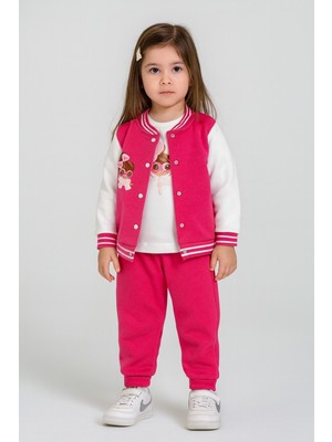 Chicsy Baby Kız Bebek Nakışlı 3’lü Mevsimlik Takım