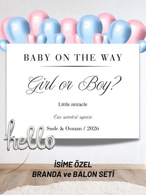 Bkmc Party Isimli Cinsiyet Partisi Konsepti Balonlu Duvar Brandası 40 Balon ve Yaş Balonlu Kız Mı Erkek Mi Seti