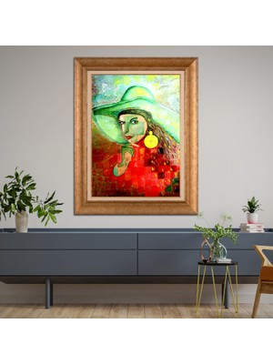 Giyense Altın Varaklı Çerçeveli Paspartulu Tablo SD1352