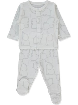 Bebetto Ribana Patikli Pijama Takımı 2li (Happy Anımal) Gri Melanj