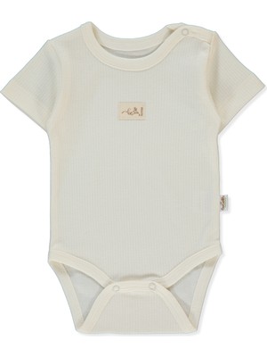 Bebetto Organıc Raporlu Interlok Kısa Kollu Body Ay (Organıc Be Nature) Ekru