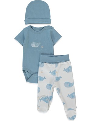 Bebetto Raporlu Interlok Body Set 3lü (Saıl Away) Indigo