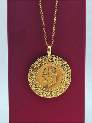 Mosso Steel Tam Altın Çelik Kolye 22 Ayar Altın Renk