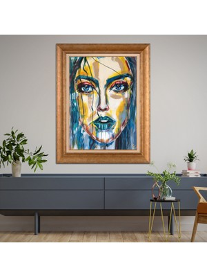 Giyense Altın Varaklı Çerçeveli Paspartulu Tablo SD1100