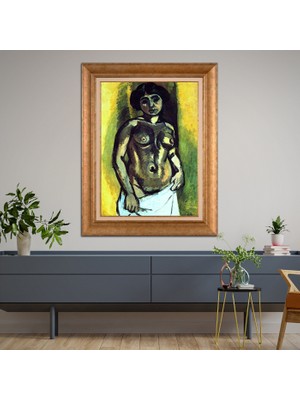 Giyense Altın Varaklı Çerçeveli Paspartulu Tablo SD1210