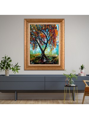 Giyense Altın Varaklı Çerçeveli Paspartulu Tablo SD1385