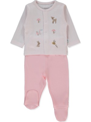 Bebetto Interlok Patikli Pijama Takımı 2li (Loves You) Pembe