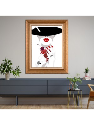 Giyense Altın Varaklı Çerçeveli Paspartulu Tablo SD1125