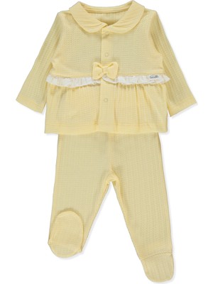 Bebetto Jakarlı Süprem Patikli Pijama Takımı 2li (Sweet Prıncess) Sarı