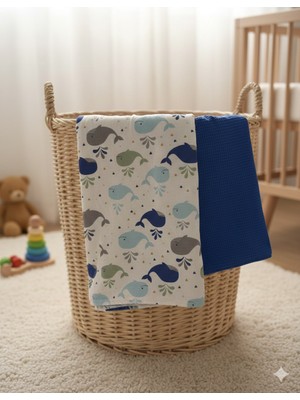 Çift Taraflı %100 Pamuk Bebek Pike Battaniye