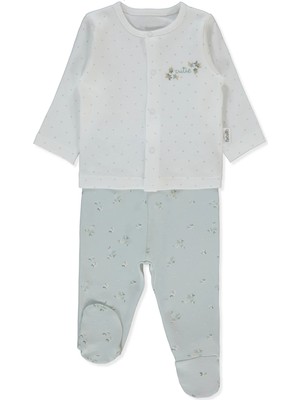 Bebetto Interlok Patikli Pijama Takımı 2li (Flower Garden) Mint