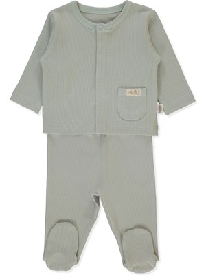 Bebetto Organik Raporlu Interlok Patikli Pijama Takımı 2li (Organıc Be Nature) Mint