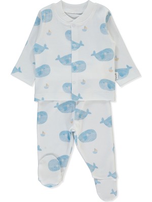 Bebetto Interlok Patikli Pijama Takımı 2li (Saıl Away) Ekru