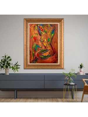 Giyense Altın Varaklı Çerçeveli Paspartulu Tablo SD1038