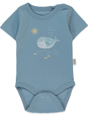 Bebetto Raporlu Interlok Kısa Kollu Body Ay (Saıl Away) Indigo