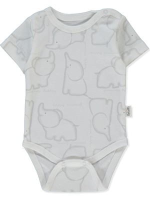 Bebetto Ribana Kısa Kollu Body Ay (Happy Anımal) Gri Melanj