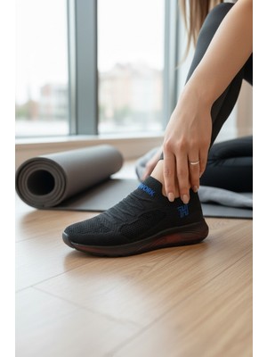 Enoch Kadın Siyah Bağcıksız Slip-On Kolay Giyim ve Nefes Alabilir Konfor Ayakkabı