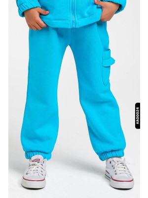 Escabel %100 Pamuklu Cepli Beli ve Paçası Lastikli Kız Çocuk Eşofman Altı Pantolon 1-5 Yaş 877