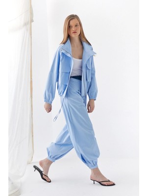 MARKALİSTE Pileli Jogger Pantolon Mavi