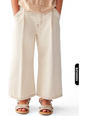 Nk Kids Geniş Paçalı Kemerli Çift Cepli Kız Çocuk Pantolon 4-8 Yaş 56715