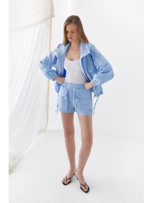MARKALİSTE Mini Kargo Şort Mavi