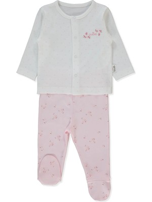 Bebetto Interlok Patikli Pijama Takımı 2li (Flower Garden) Pembe