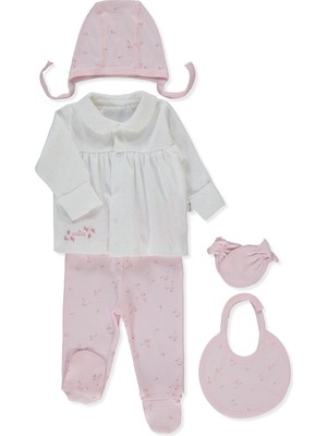 Bebetto Interlok Zıbın Set 5li (Flower Garden) Pembe
