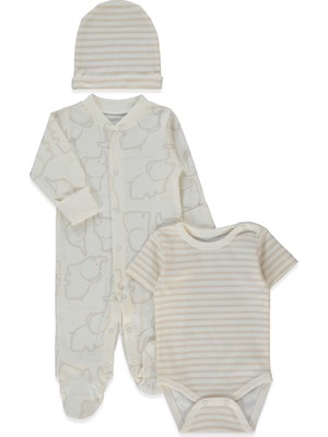 Bebetto Ribana Tulum Set 3lü (Happy Anımal) Bej