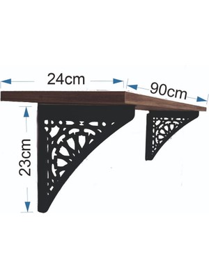 Home Duvara Monteli Lazer Kesim 2 mm Metal Ayaklı Raf
