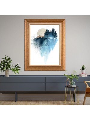 Giyense Altın Varaklı Çerçeveli Paspartulu Tablo SD1191