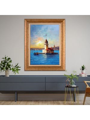 Giyense Altın Varaklı Çerçeveli Paspartulu Tablo SD1226