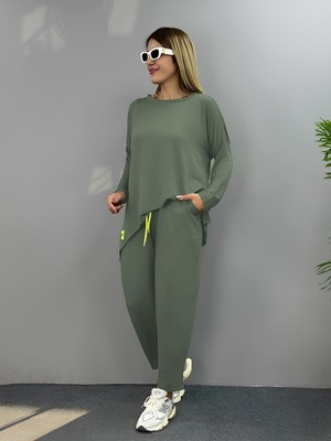 Modatıkla Kadın Iki Iplik Viskon Pamuk Kumaş Arma Detaylı Ikili Takım