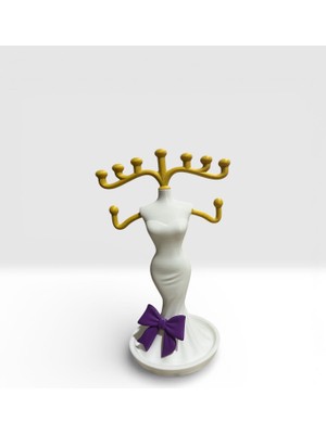 3D Tasarım Mor Fiyonk Detayıyla Takı Standı